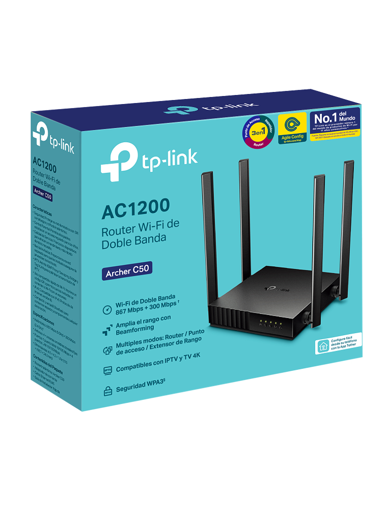 Router Wi-Fi de doble banda AC1200 - Archer C50 5