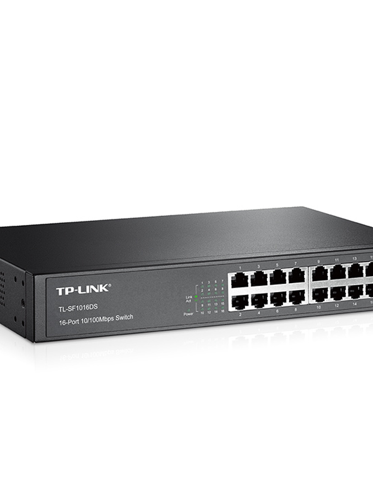 SWITCH TP-LINK De 16 puertos Fast Ethernet de escritorio y para montaje en rack - TL-SF1016DS 1
