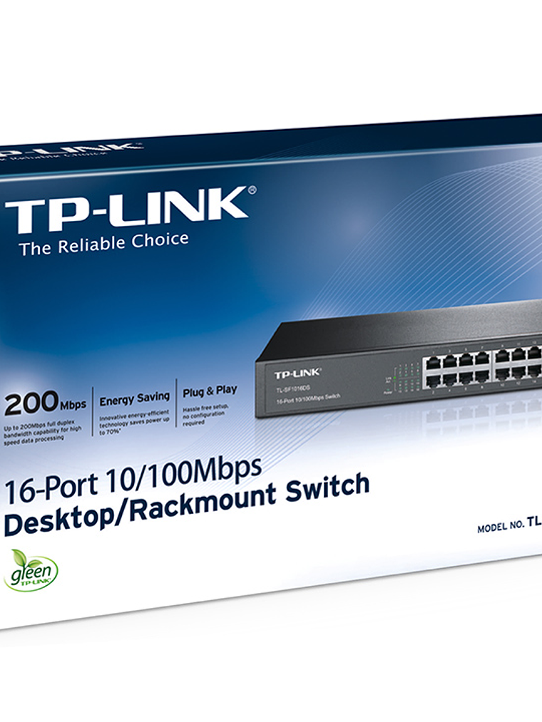 SWITCH TP-LINK De 16 puertos Fast Ethernet de escritorio y para montaje en rack - TL-SF1016DS 3