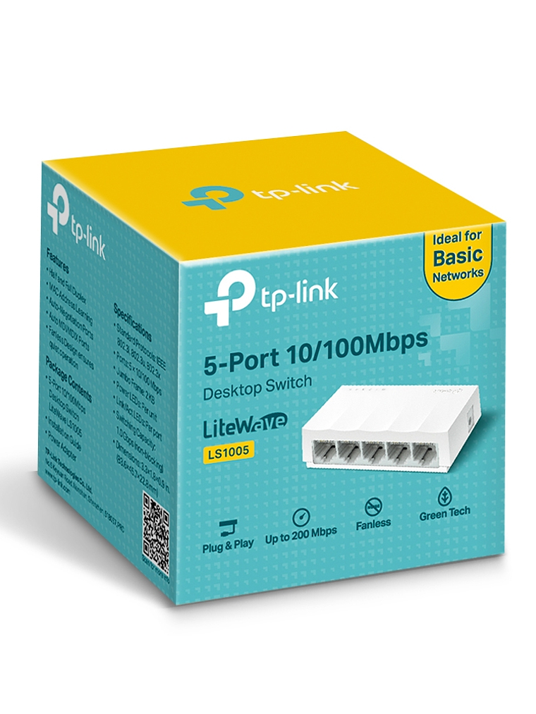 SWITCH TP-LINK De Escritorio de 5 Puertos 10/100Mbps - LS1005 3