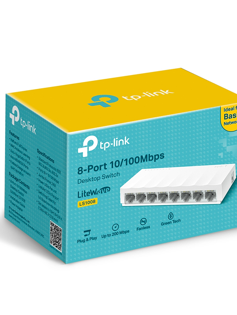 SWITCH TP-LINK de 8 Puertos 10/100Mbps de Escritorio - LS1008 3