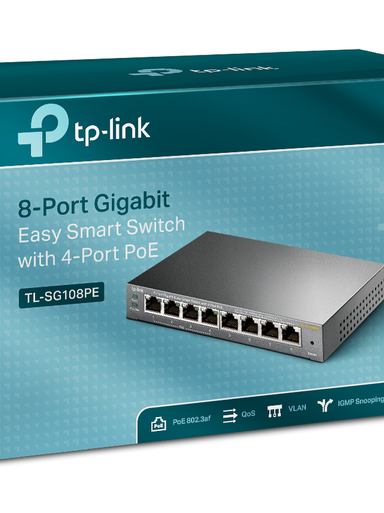 SWITCH TP-LINK 8-Port Gigabit Easy Smart Switch with 4-Port PoE - TL-SG108PE 5