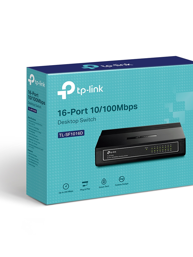 SWITCH TP-LINK para escritorio de 16 puertos 10/100Mbps - TL-SF1016D 3