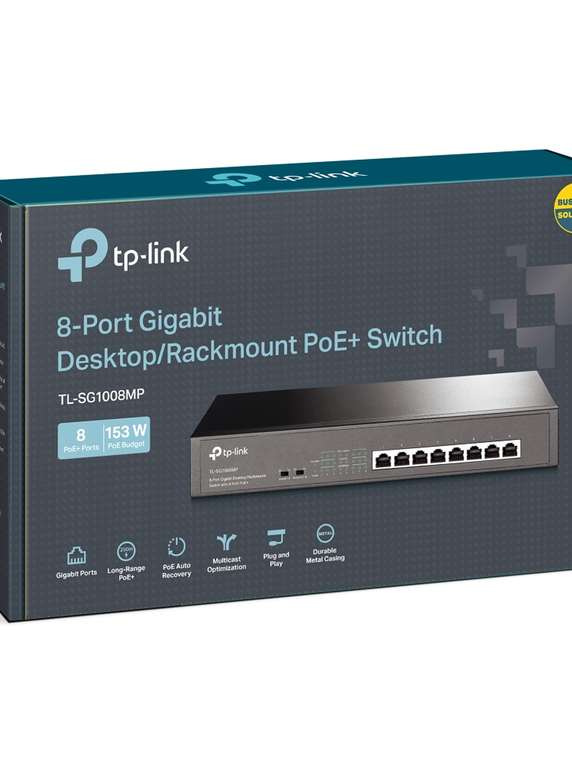 SWITCH TP-LINK 8-Port Gigabit Desktop/Rackmount Switch with 8-Port PoE+ - TL-SG1008MP 1