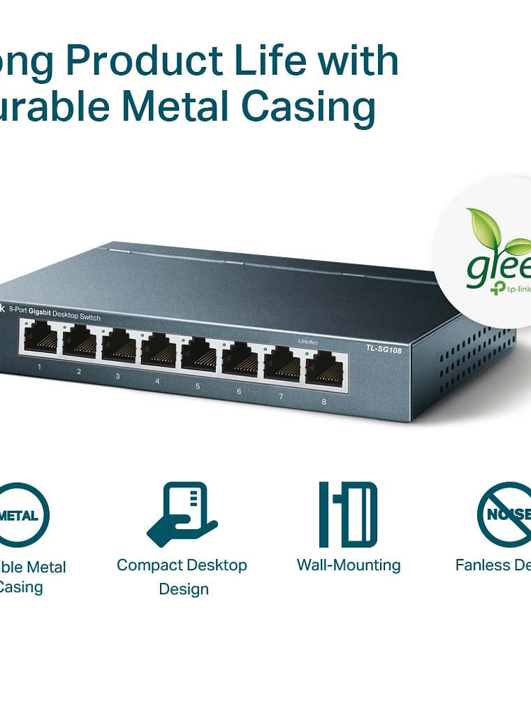 SWITCH TP-LINK para escritorio de 8 puertos Gigabit - TL-SG108 4