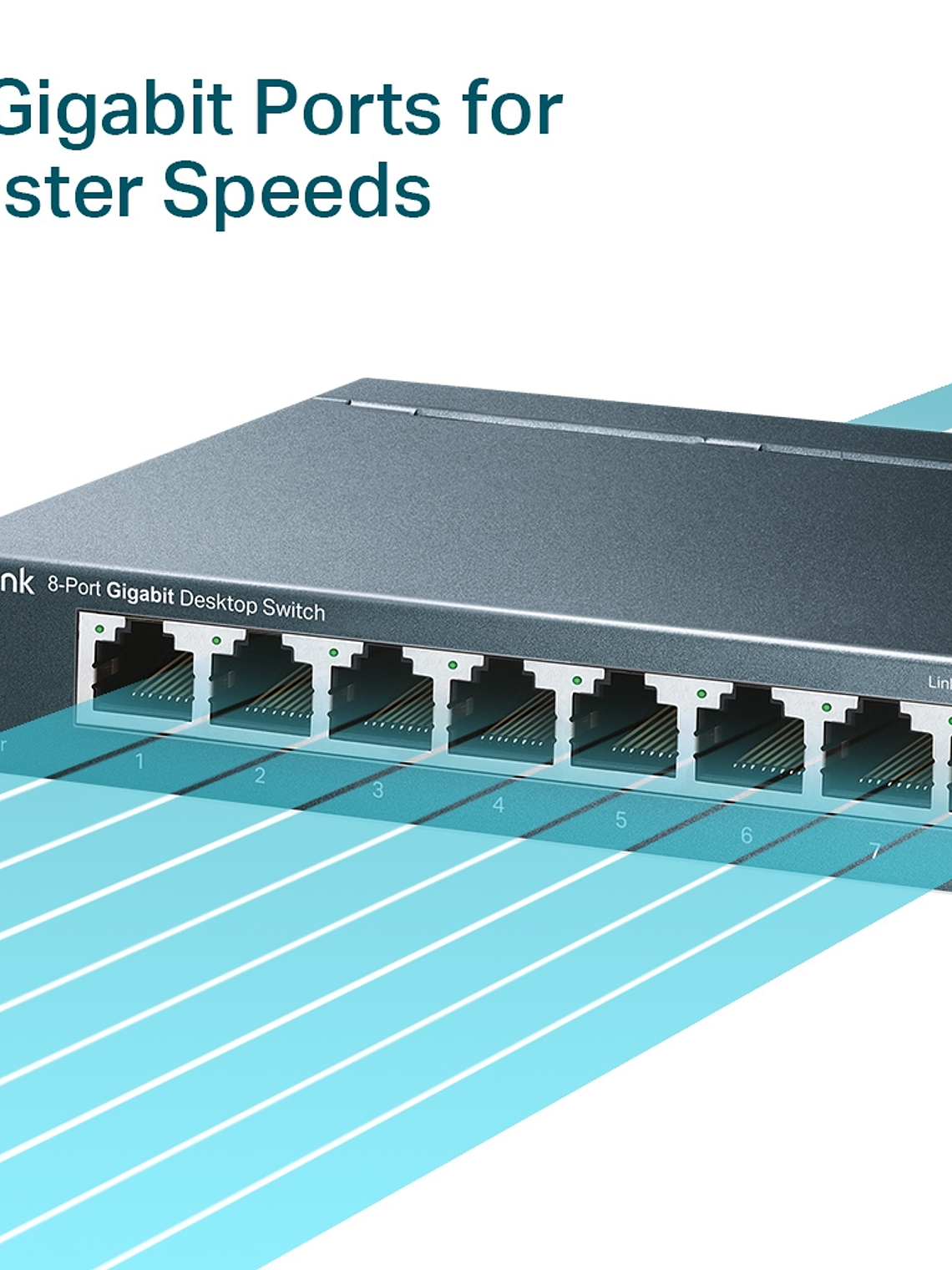 SWITCH TP-LINK para escritorio de 8 puertos Gigabit - TL-SG108 5
