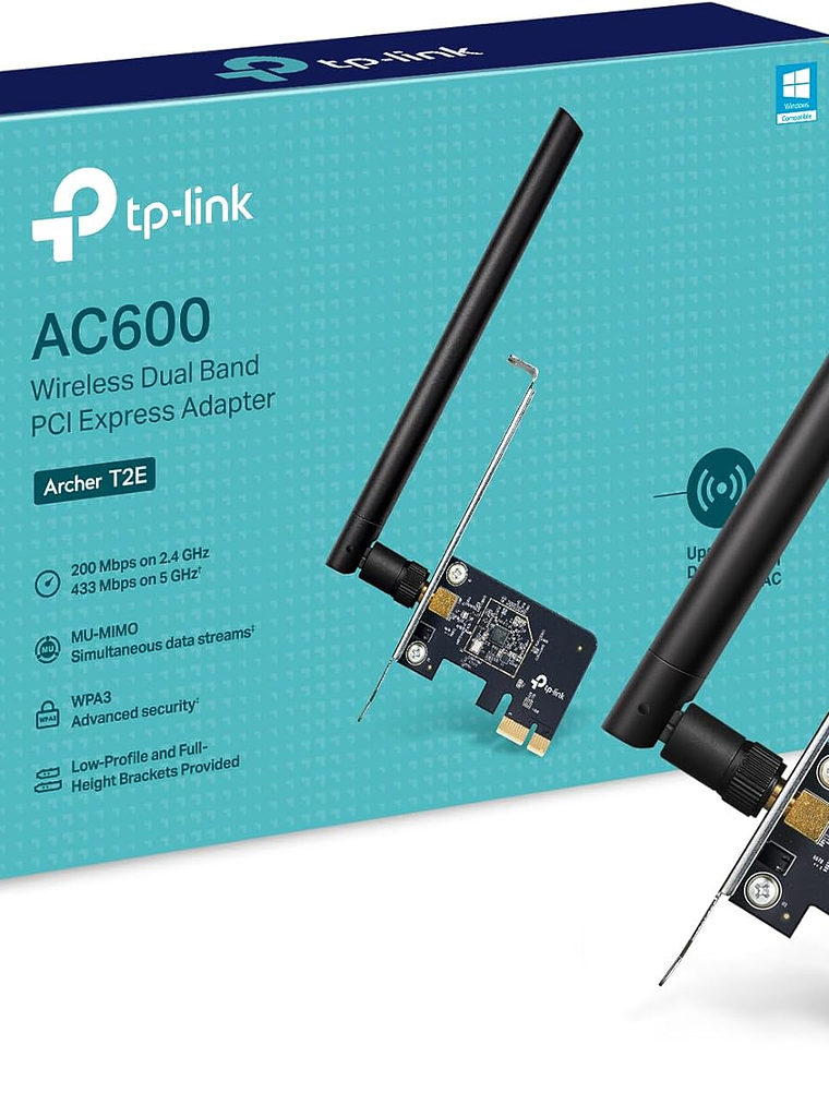 TARJETA RED Adaptador PCI Express inalámbrico de doble banda AC600 - Archer T2E 2