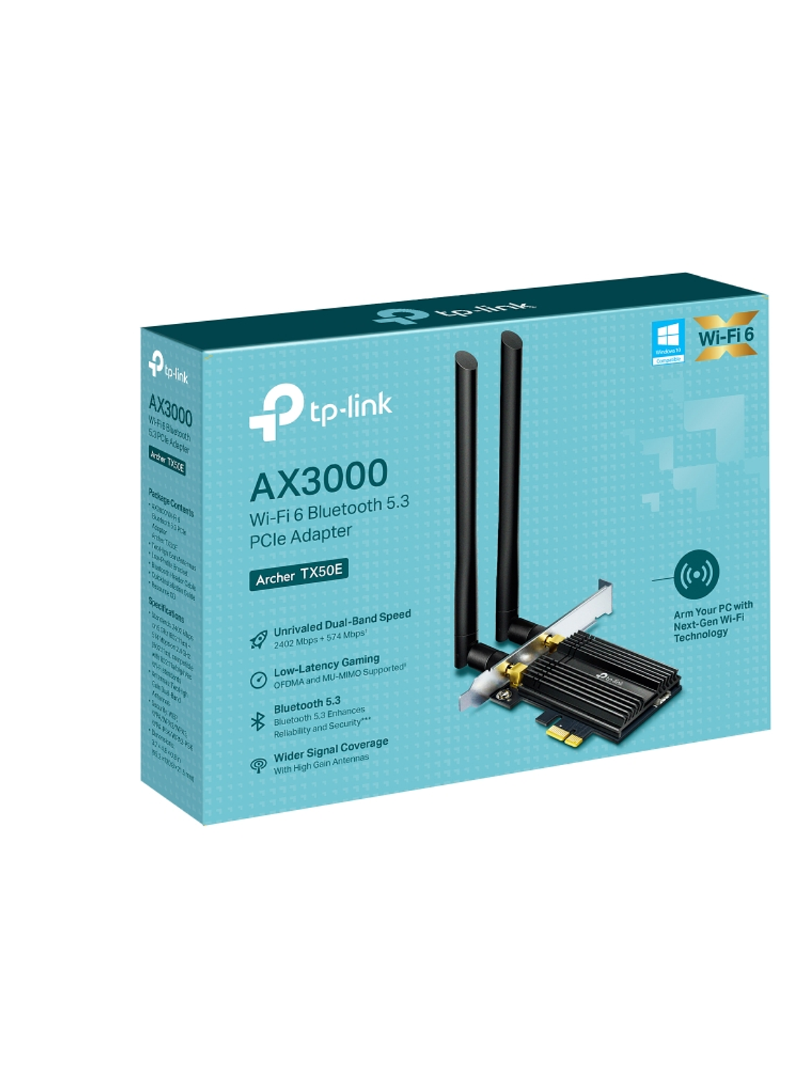 TARJETA RED TP-LINK Wi-Fi 6 PCIe AX3000 con Bluetooth 5.3 - Archer TX50E 6