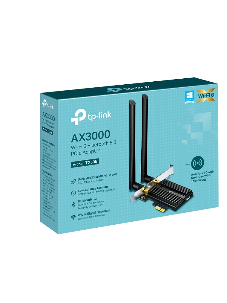 TARJETA RED TP-LINK Wi-Fi 6 PCIe AX3000 con Bluetooth 5.3 - Archer TX50E 6