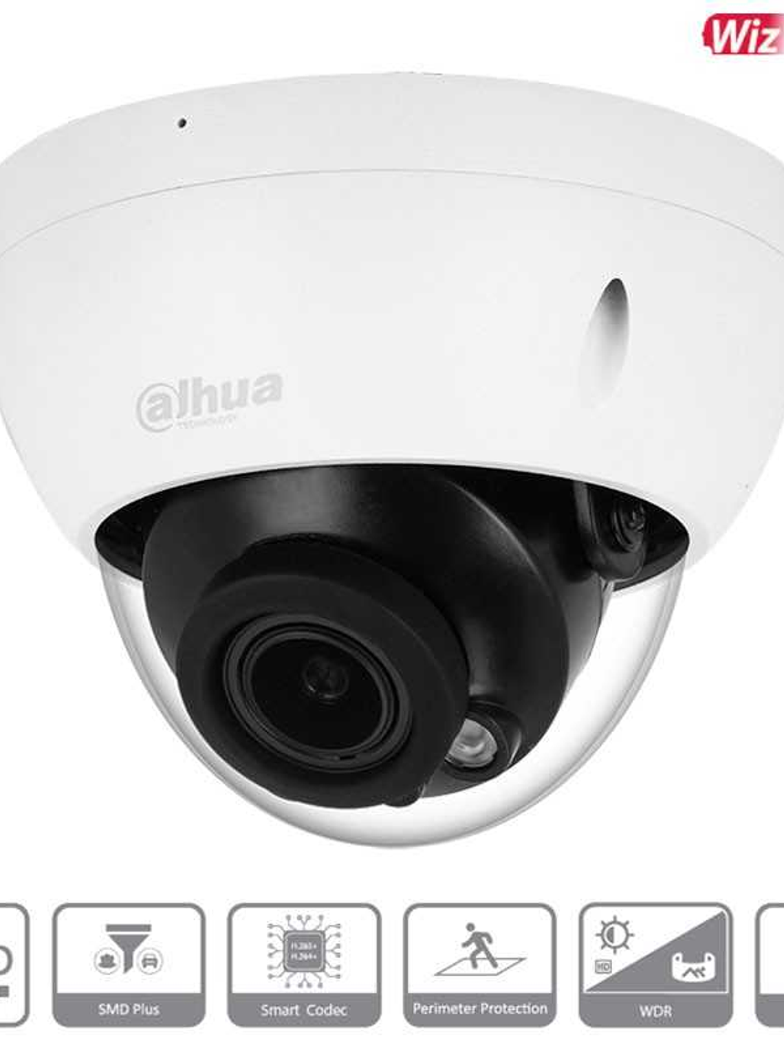 Cámara Domo IP Dahua 8MP IPC-HDBW2841R-ZAS | 4K, Lente Motorizada 2.7–13.5mm, IR 40m, Audio, PoE, IP67/IK10 1