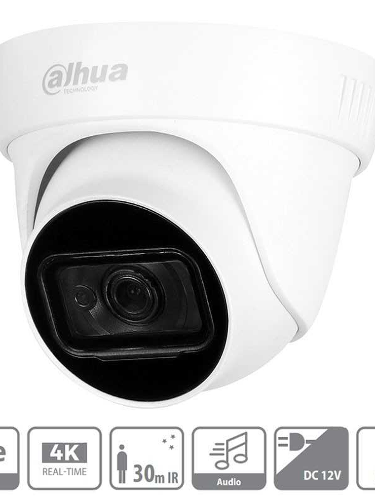Dahua HAC-HDW1800TL-A Cámara Domo HDCVI 4K 8MP | Audio Integrado, IR 30m, Exterior IP67, Lente 2.8mm 1