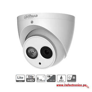 Cámara Domo Dahua HAC-HDW1100EM-A-28-S 1MP HD 720P | Micrófono, IR 50m, IP67, CCTV Exterior