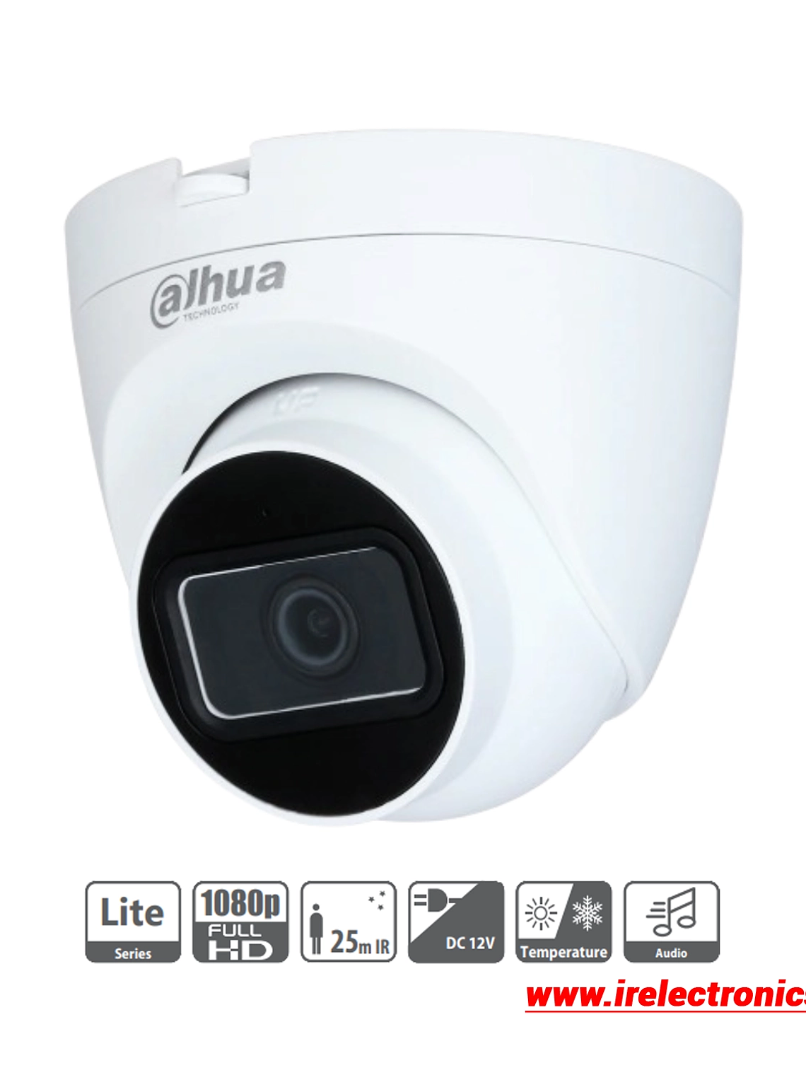 Cámara Domo Dahua HAC-HDW1200TRQ-A 2MP Full HD 1080P | Micrófono, IR 25m, CCTV HDCVI 1