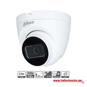 Cámara Domo Dahua HAC-HDW1200TRQ-A 2MP Full HD 1080P | Micrófono, IR 25m, CCTV HDCVI