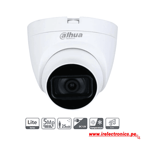 Cámara Domo Dahua HAC-HDW1500TRQN-A 5MP | Audio, Lente 2.8mm, IR 25m, 4 en 1