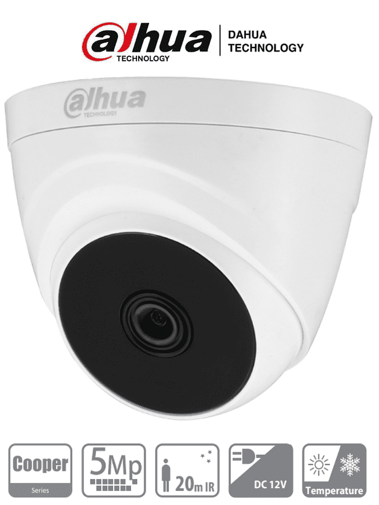 Cámara Domo Dahua HAC-T1A51N-0280B-S2 5MP | Lente 2.8mm, IR 20m, 4 en 1 1