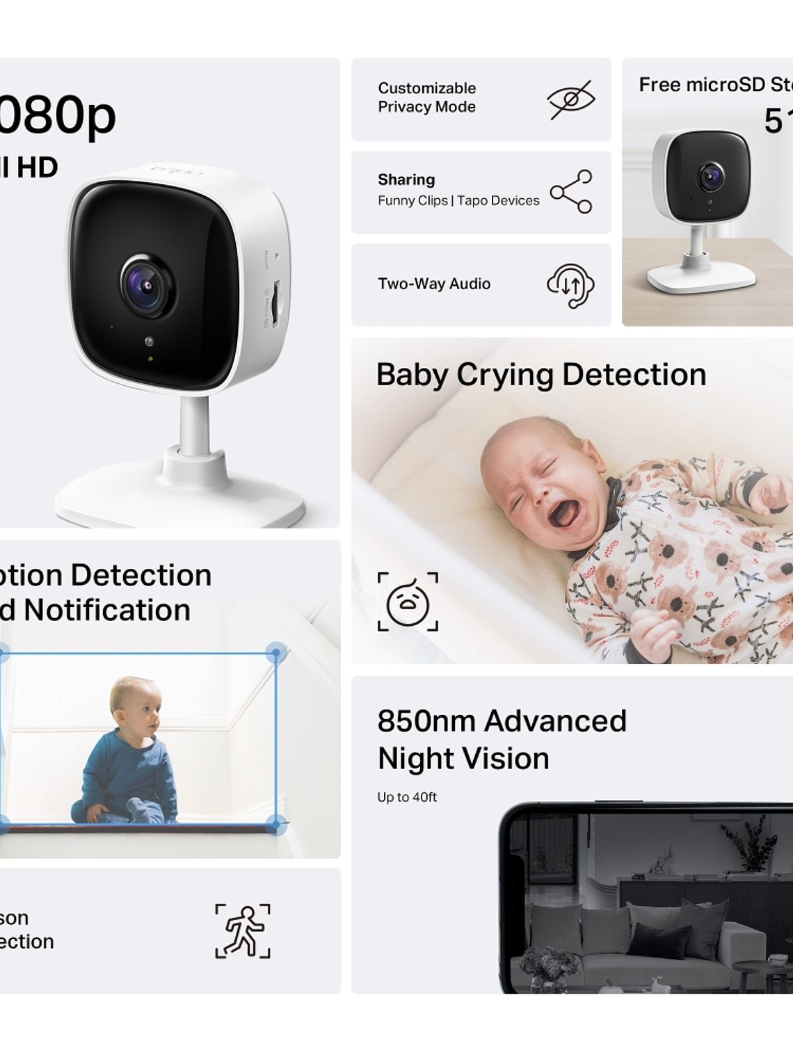 Cámara de Vigilancia Wi-Fi Tapo C100 V5.6 – 1080p con Detección de Movimiento y Audio Bidireccional 2