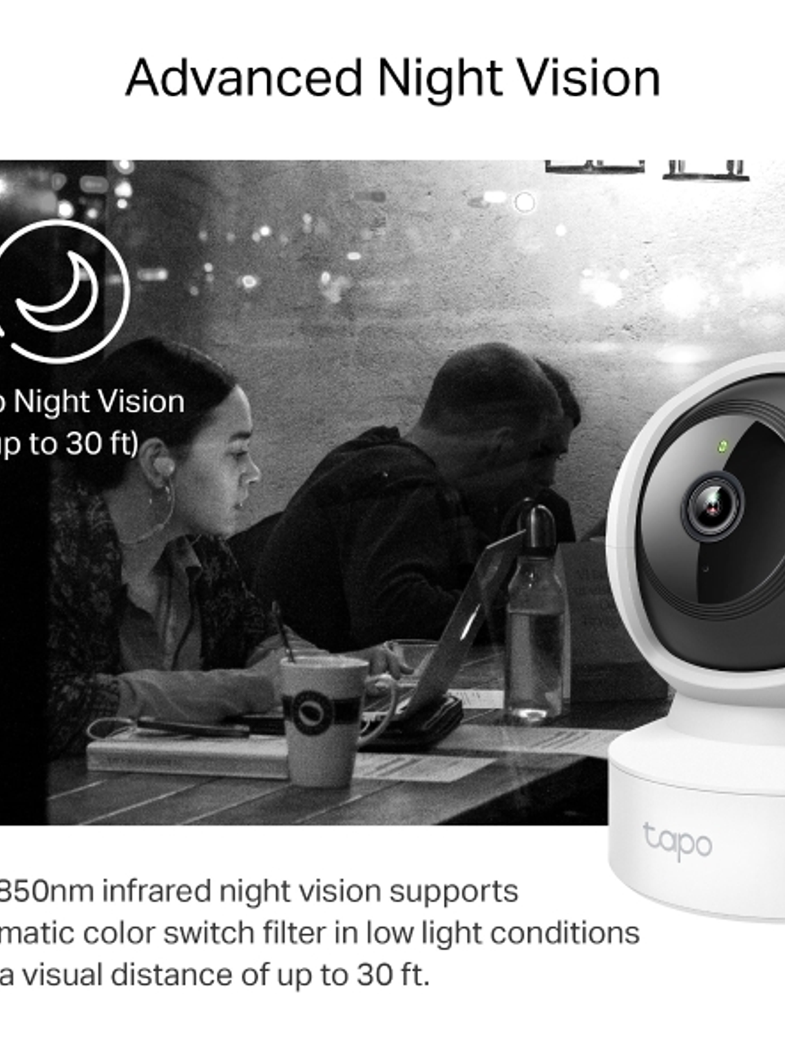 Cámara de Seguridad Wi-Fi Tapo C212 1080p 360° con Visión Nocturna, Alarma y Audio Bidireccional 3