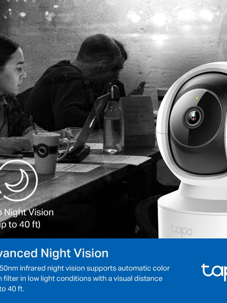 Cámara de Seguridad Wi-Fi Tapo C222 2K QHD 4MP 360° con IA, Alarma y Audio Bidireccional 4