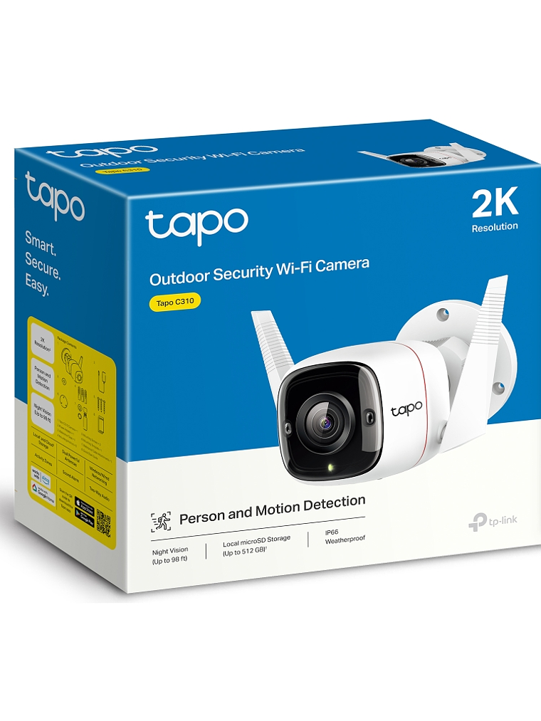Cámara de Seguridad Wi-Fi Exterior Tapo C310 3MP con Visión Nocturna 30 m, Alarma y Audio Bidireccional 3