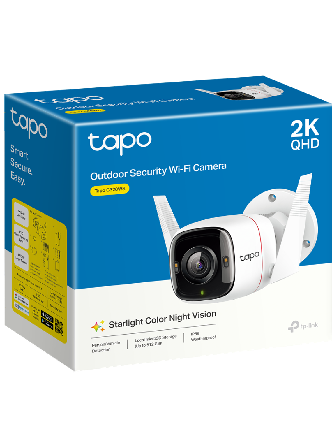 Cámara de Seguridad Wi-Fi Exterior Tapo C320WS 2K QHD con Visión Nocturna a Color, Alarma y Audio Bidireccional 2