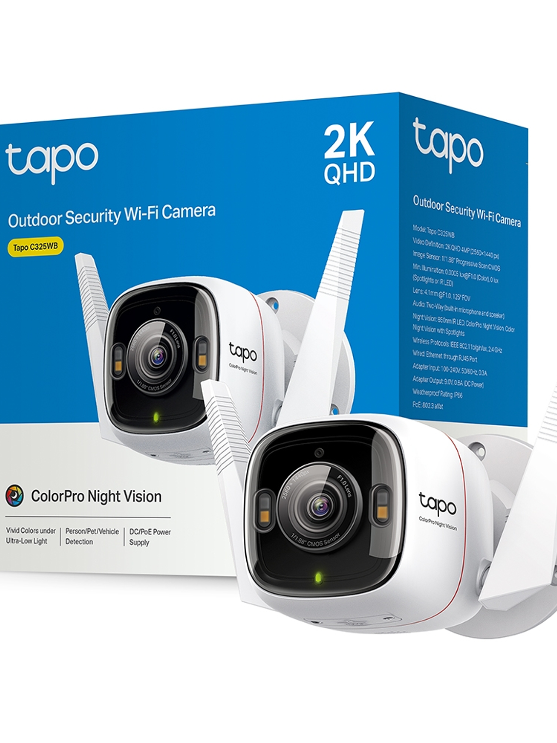 Cámara de Seguridad Wi-Fi Exterior Tapo C325WB 2K QHD con Visión Nocturna ColorPro, Detección IA y Audio Bidireccional 5