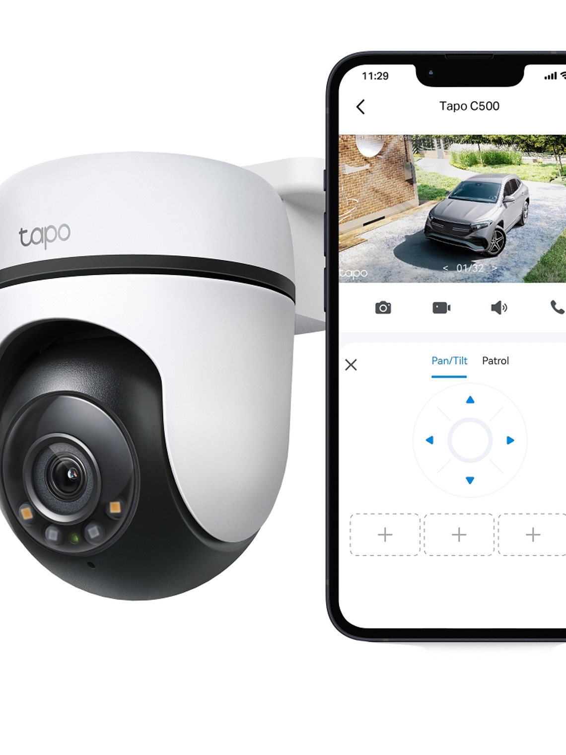 Cámara de Seguridad Wi-Fi Exterior Tapo C500 V2 1080p Full HD 360° con Visión Nocturna en Color, Detección IA y Audio Bidireccional 3