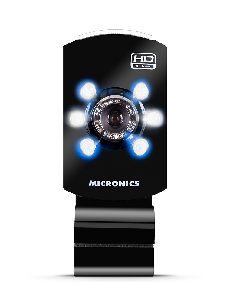 Cámara Web Micronics Othelo MIC W360 con Micrófono Integrado, Iluminación LED y Enfoque Manual USB 2.0 3