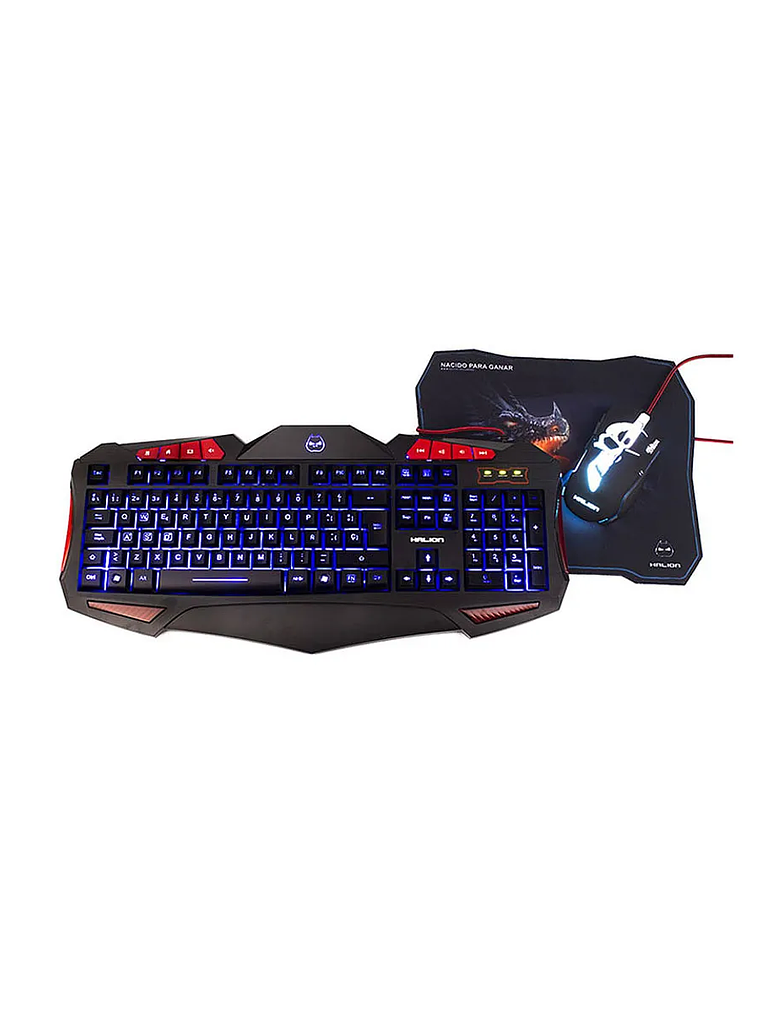 Combo Gamer Halion Titan HA-845C 3 en 1 – Teclado Retroiluminado, Mouse Óptico Ergonómico 1