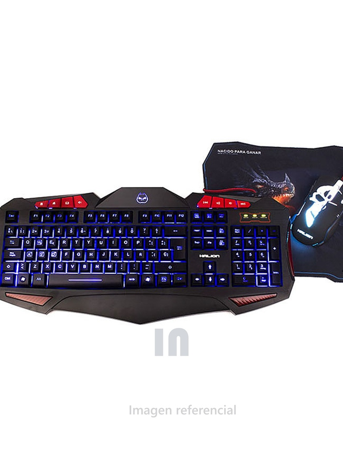 Combo Gamer Halion Titan HA-845C 3 en 1 – Teclado Retroiluminado, Mouse Óptico Ergonómico 2