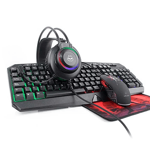 Kit Gamer 4 en 1 HALION MACK HA-875C – Teclado RGB, Mouse 4800 DPI, Auriculares y Mousepad Antideslizante