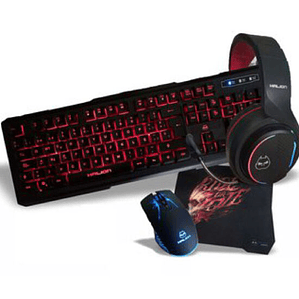Combo Gamer 4 en 1 HALION HA-880C Pantro – Teclado RGB, Mouse 7200 DPI, Auriculares y Mousepad Antideslizante