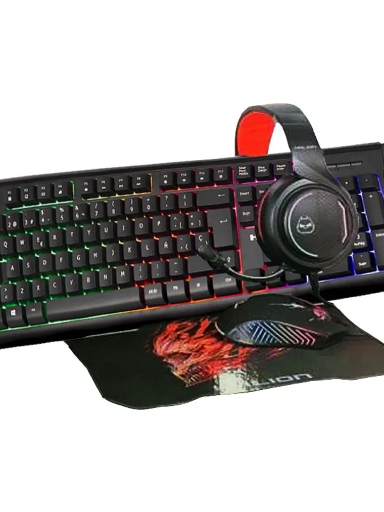 Combo Gamer 4 en 1 HALION HA-880C Pantro – Teclado RGB, Mouse 7200 DPI, Auriculares y Mousepad Antideslizante 2