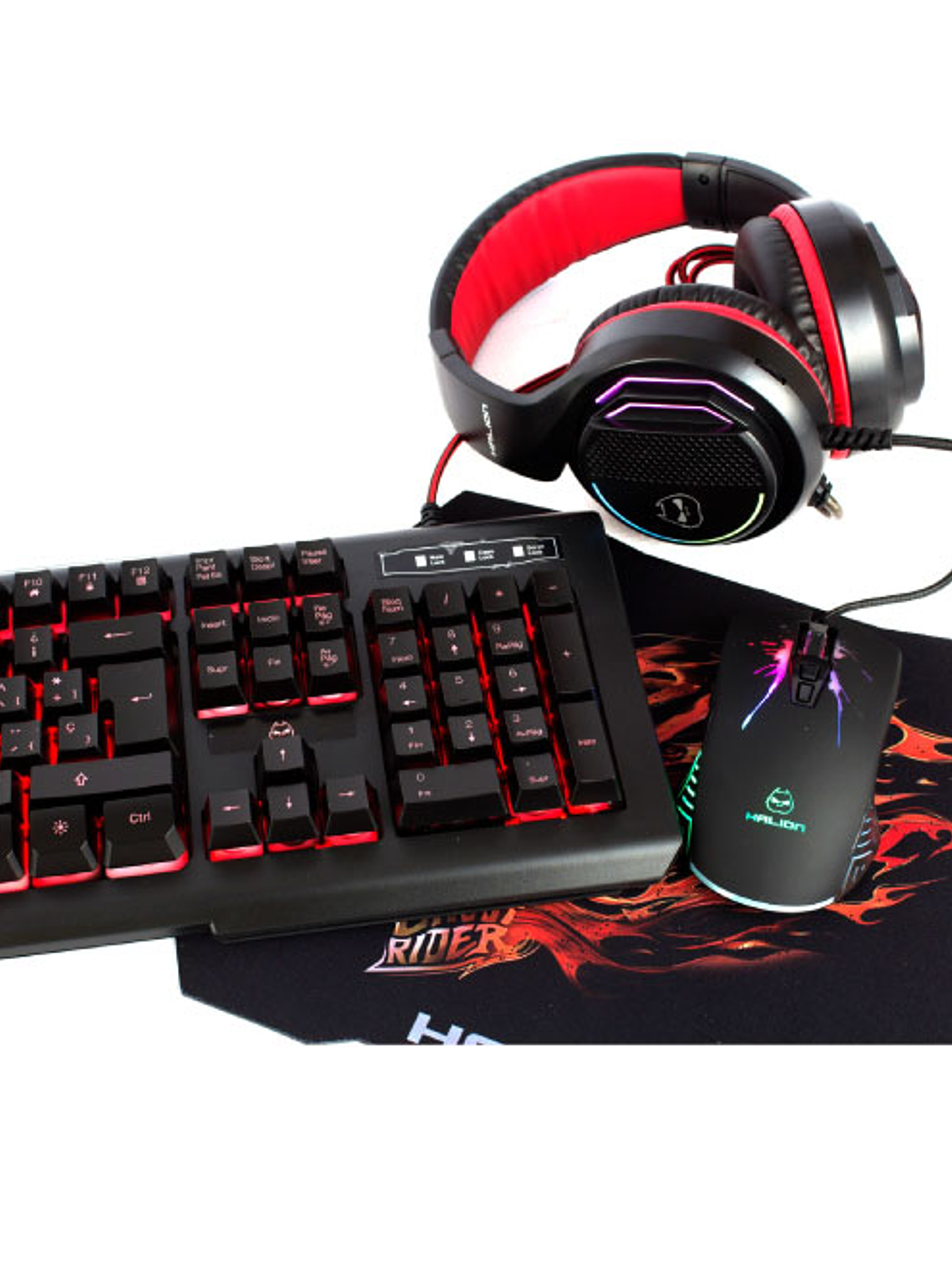 Combo Gamer 4 en 1 HALION HA-880C Pantro – Teclado RGB, Mouse 7200 DPI, Auriculares y Mousepad Antideslizante 3