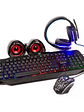 Combo Gamer 5 en 1 HALION HA-830C Racer – Teclado RGB, Mouse Óptico, Auricular, Parlante USB y Mousepad Antideslizante - Miniatura 2