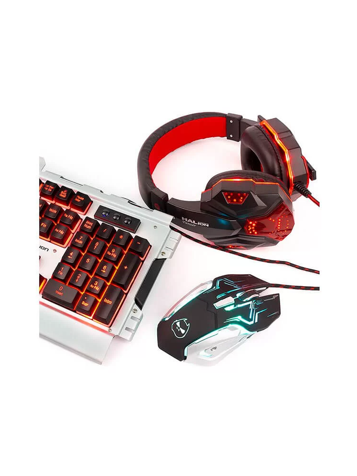 Combo Gamer Halion Panzer HA-860C – 3 en 1 Teclado, Mouse y Auricular, LED Rainbow, USB 2
