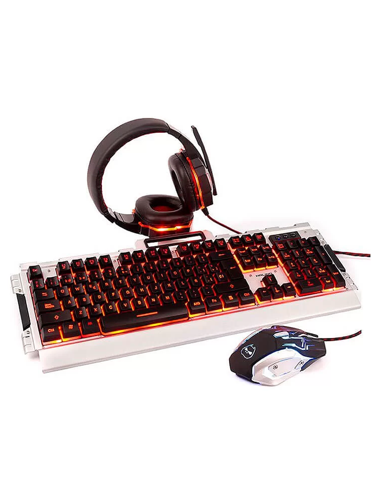 Combo Gamer Halion Panzer HA-860C – 3 en 1 Teclado, Mouse y Auricular, LED Rainbow, USB 1