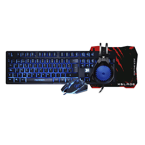 Kit Gamer Xblade Reaper V2 4 en 1 – Teclado Membrana RGB, Mouse Óptico, Auriculares y Mousepad 