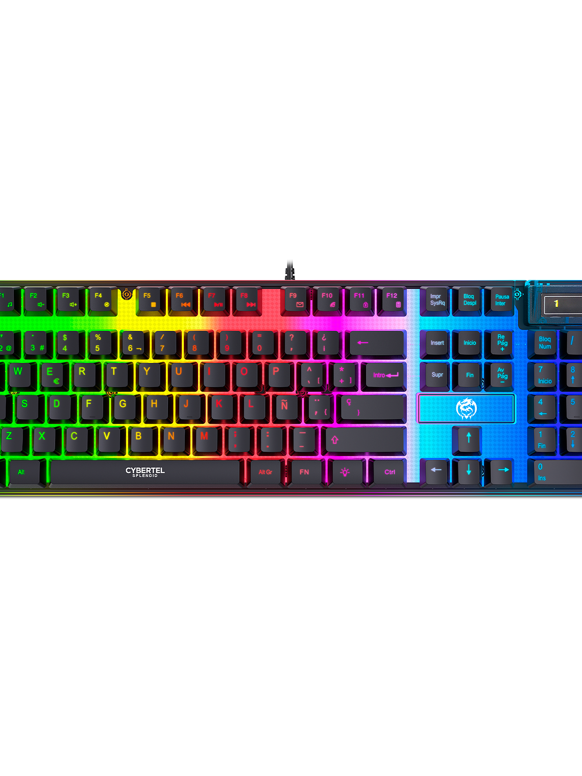 Teclado Gamer Cybertel Splendid CBX K213 – RGB Rainbow, 19 Teclas Antighosting y Funciones Multimedia 2