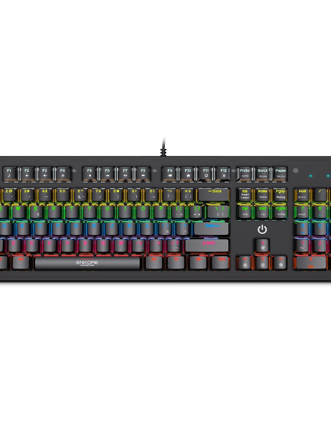 Teclado Gamer Mecánico Enkore Kingdom ENK 1001 – Rainbow, Waterproof y Funciones Multimedia 1
