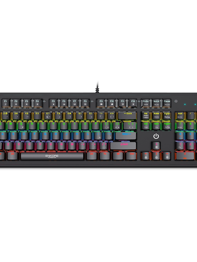 Teclado Gamer Mecánico Enkore Kingdom ENK 1001 – Rainbow, Waterproof y Funciones Multimedia 1