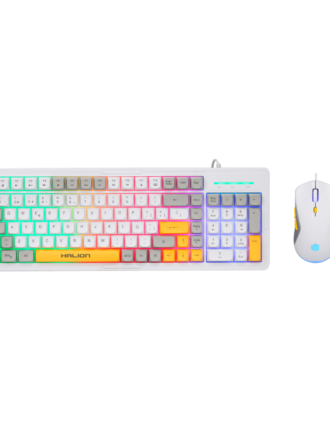 Combo Gamer Halion K425C Cobra Teclado y Mouse USB con Iluminación LED Rainbow para PC Windows 2