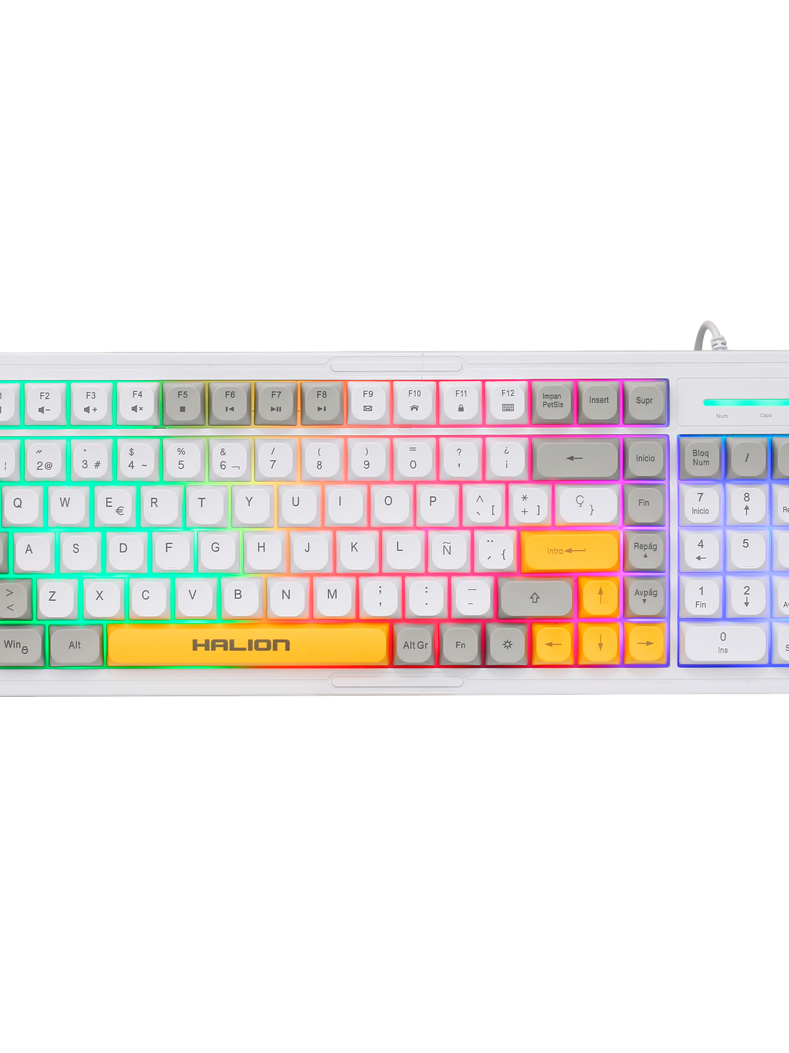 Combo Gamer Halion K425C Cobra Teclado y Mouse USB con Iluminación LED Rainbow para PC Windows 4