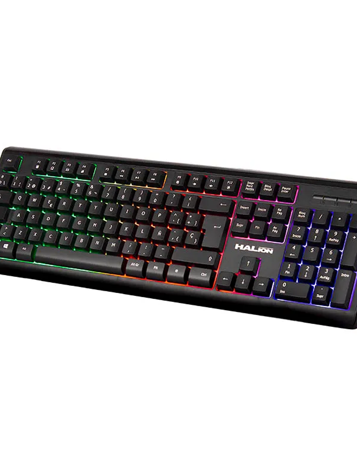Teclado Gamer Halion HA-K640 Rainbow LED USB Waterproof Compatible con Windows 2
