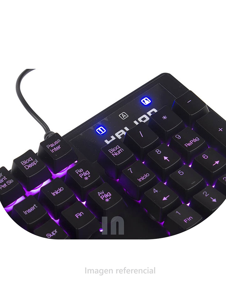 TECLADO HALION HA-K616 RIPPER GAMING RGB - ANTI-GHOSTING 19 TECLAS - CABLE USB 2.0 1.8M - RESISTENTE AL AGUA 2