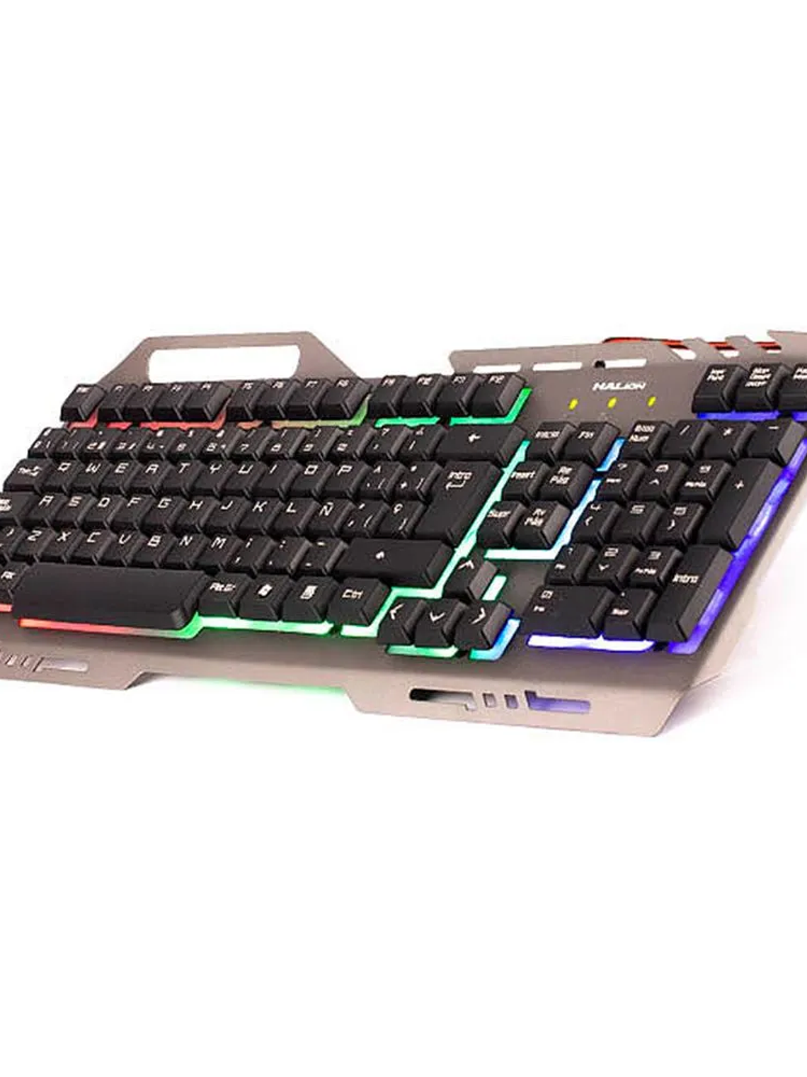 TECLADO GAMER HALION STEEL HA-K938 METÁLICO - RETROILUMINACIÓN ARCOÍRIS - PANEL DE METAL - USB 2.0 1