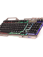 TECLADO GAMER HALION STEEL HA-K938 METÁLICO - RETROILUMINACIÓN ARCOÍRIS - PANEL DE METAL - USB 2.0 - Miniatura 1