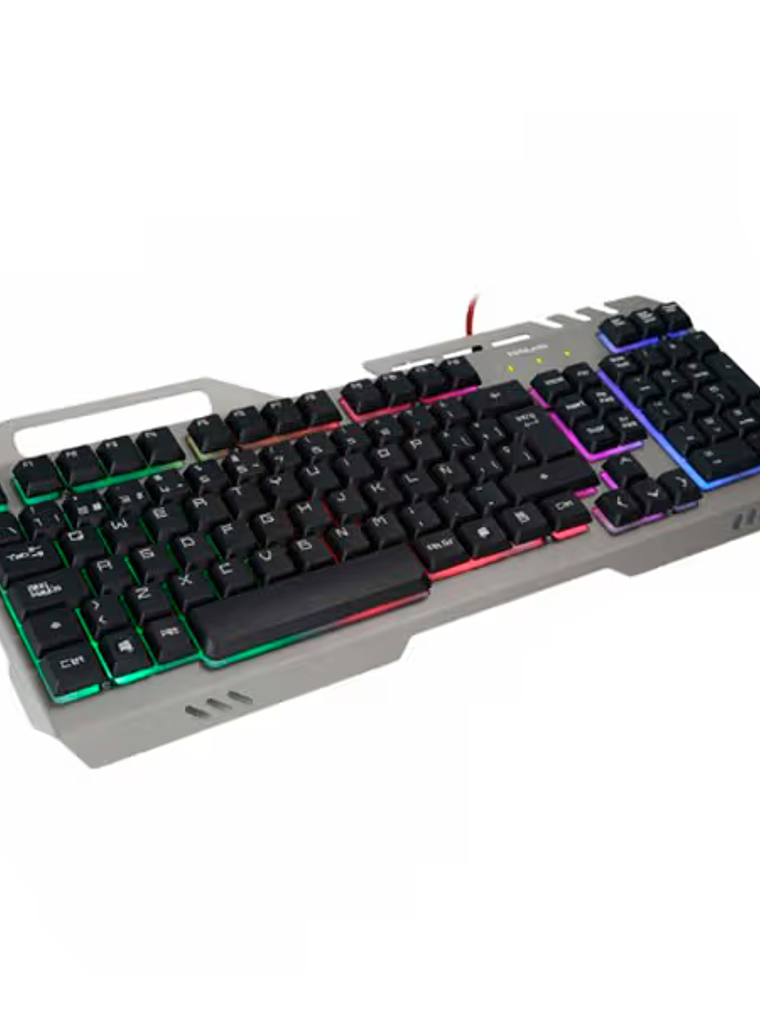 TECLADO GAMER HALION STEEL HA-K938 METÁLICO - RETROILUMINACIÓN ARCOÍRIS - PANEL DE METAL - USB 2.0 2