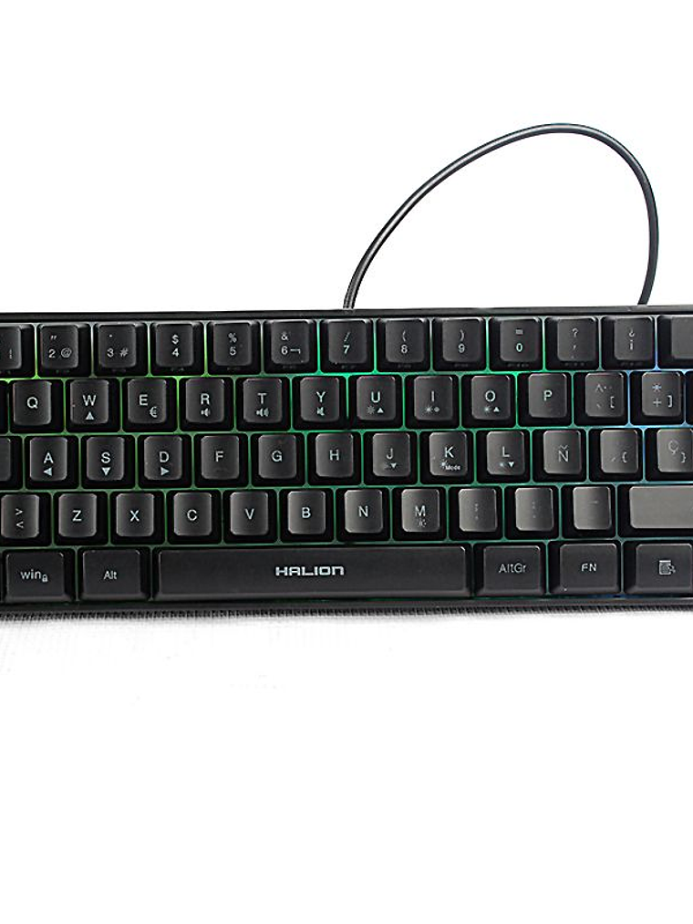 TECLADO GAMER HALION STRATOS HA-K617 RGB - 12 MODOS DE ILUMINACIÓN - ANTI-GHOSTING 19 TECLAS - WATERPROOF 1