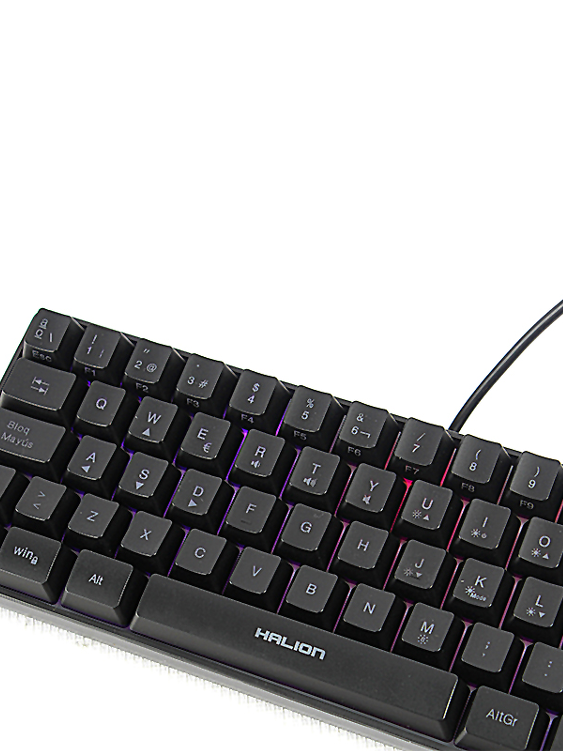 TECLADO GAMER HALION STRATOS HA-K617 RGB - 12 MODOS DE ILUMINACIÓN - ANTI-GHOSTING 19 TECLAS - WATERPROOF 2